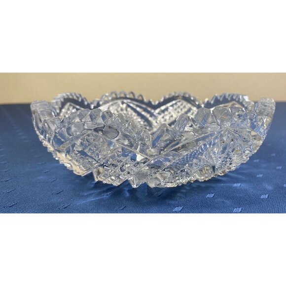 Vintage Nucut Imperial Glass Bowl 6.5" Sawtooth Edge Grandma's Candy Bowl - Picture 2 of 5